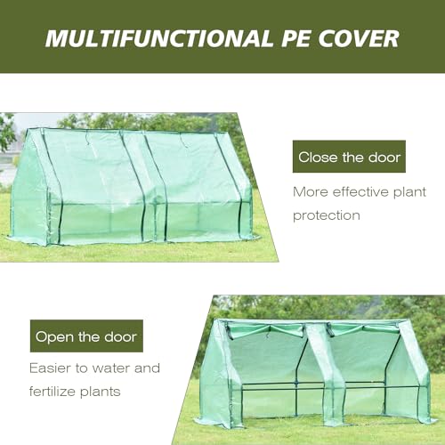 6 ft. x 3 ft. Mini Greenhouse with 2 Zipper Doors, UV Protected Z6284