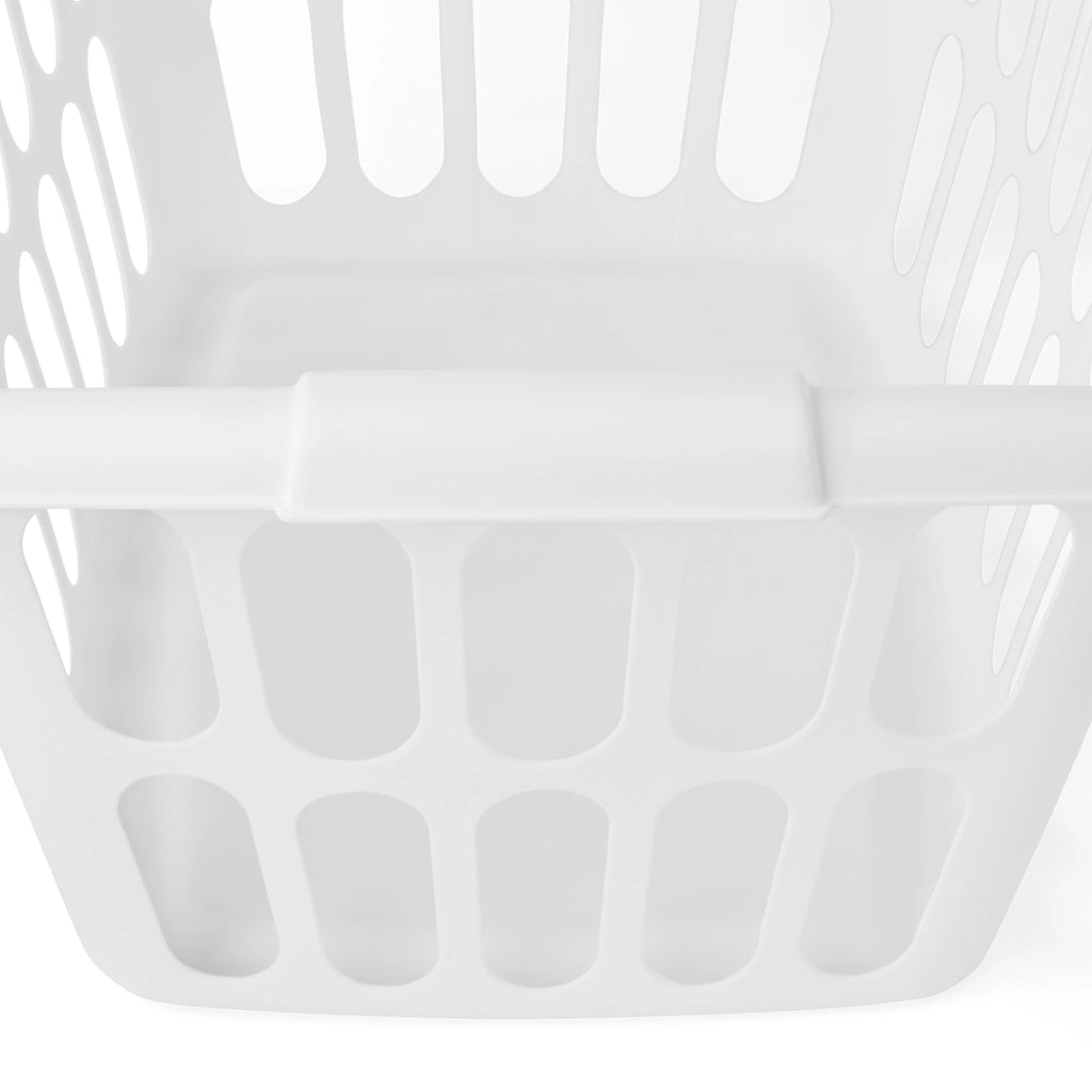 Rectangular Plastic Laundry Basket, White, 6 Pack L6443