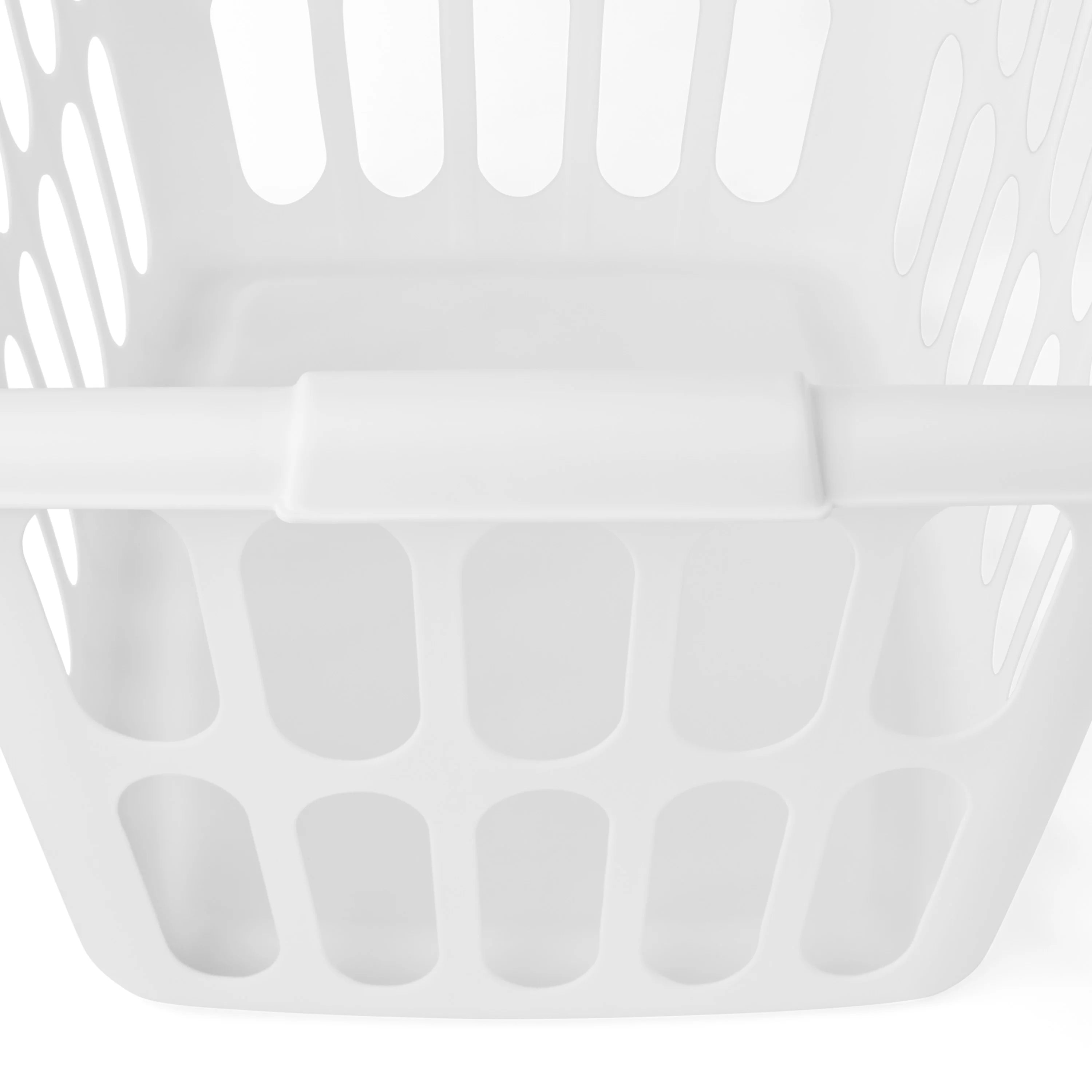 Rectangular Plastic Laundry Basket, White, 6 Pack L6443