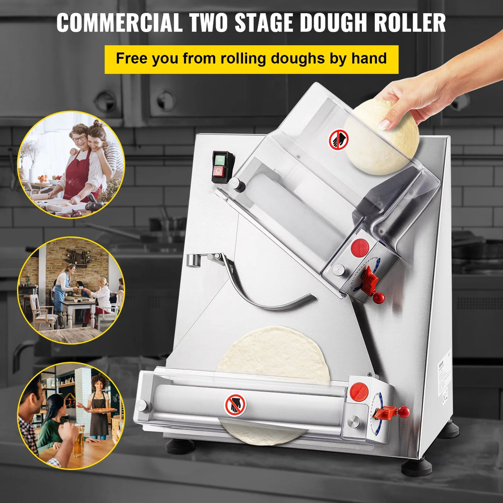 Electric Dough Sheeter Pizza Roller Stainless Steel 12'' O699
