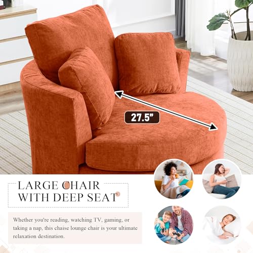 Round Swivel Barrel Chair with Ottoman for Living Room Bedroom G375183