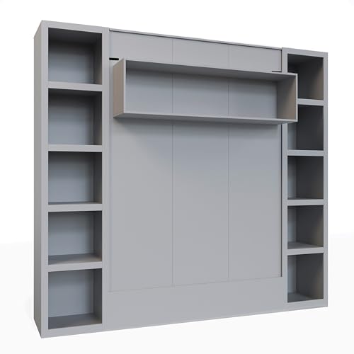 Queen Murphy Wall Bed with Two Bookshelves Z468
