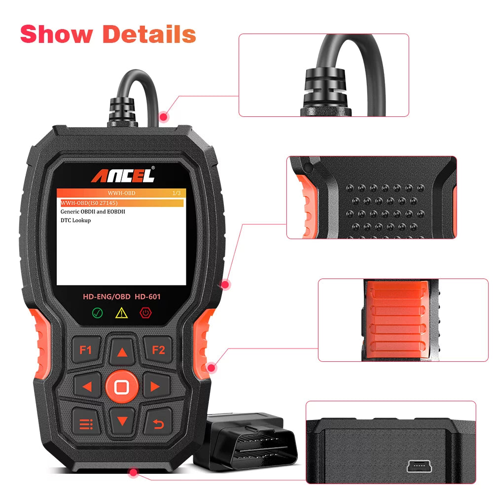 Heavy Truck Scanner Diesel Diagnostic Tool OBD2 Code Reader for Trucks & Cars A7863