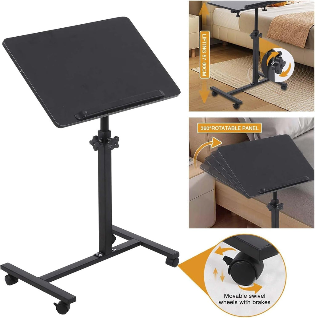 Adjustable Overbed Table with Wheels for Hospital and Home Use Y773188