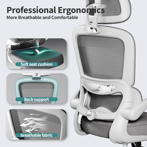 Ergonomic Mesh Office Chair with Wheels, High Back, 330 LBS Capacity A84765