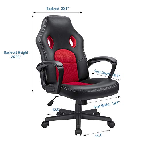 High Back Ergonomic Leather Gaming Chair, Adjustable, Blue S74277