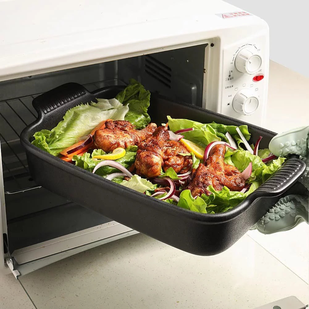 Porcelain Baking Dish, Rectangular Lasagna Pan, 13x9.6 inch, Black U759987