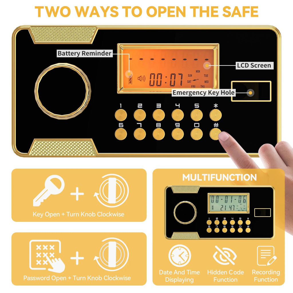 Security Safe Box with Digital Keypad for Documents and Valuables S4398