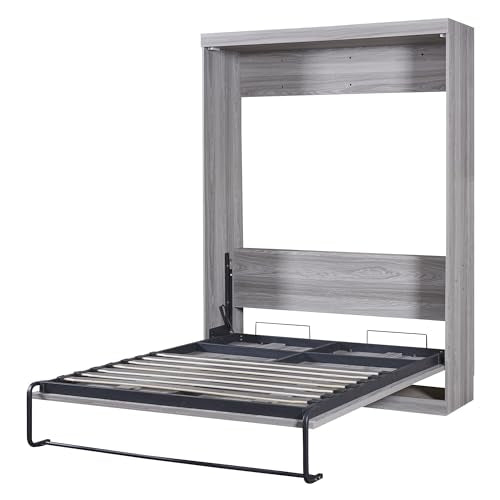 Murphy Bed Chest with Shelves and USB Ports, Foldable Wood Frame Y56482
