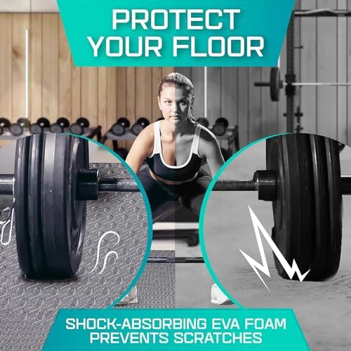 Puzzle Exercise Mat for Home Gym, EVA Interlocking Foam Floor Tiles with Border O344855