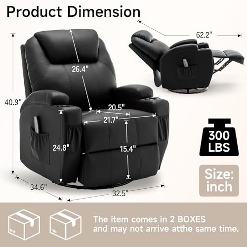 Rocking Recliner Chair with Massage and Heat for Adults H49678