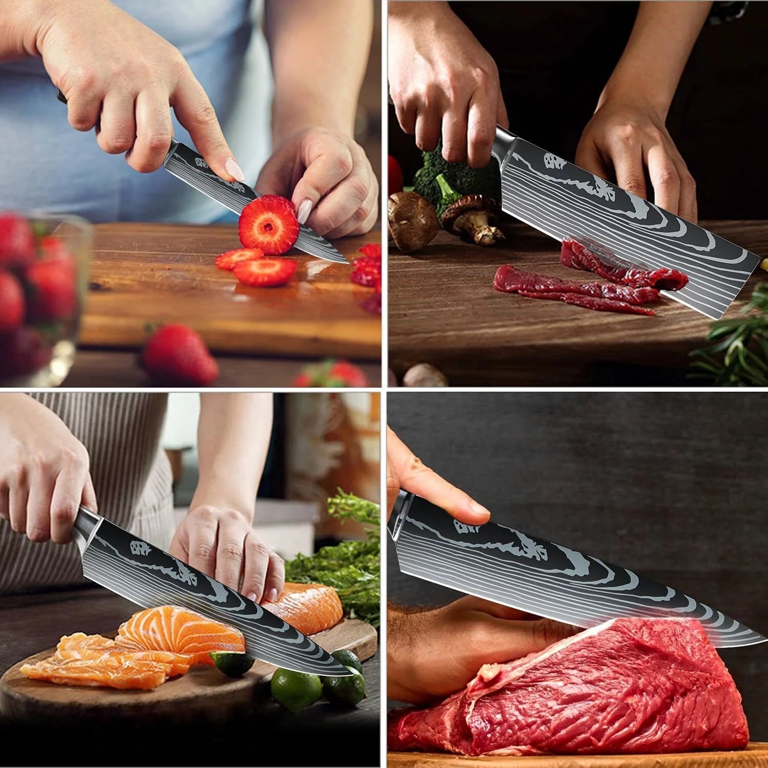 8 Piece Kitchen Chef Knife Set, 3.5-8 Inch, 440A Stainless Steel O36167