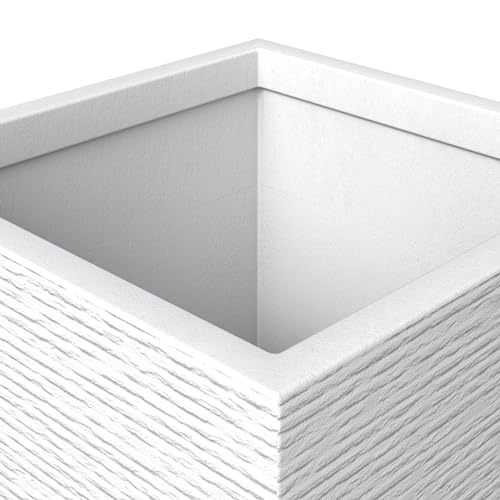 Mid-Century Modern Tall Square Planter Pot for Indoor and Outdoor G6959