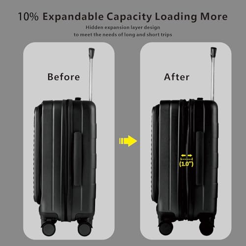 Expandable Hardside Carry-On Luggage with Spinner Wheels and TSA Lock Y87100