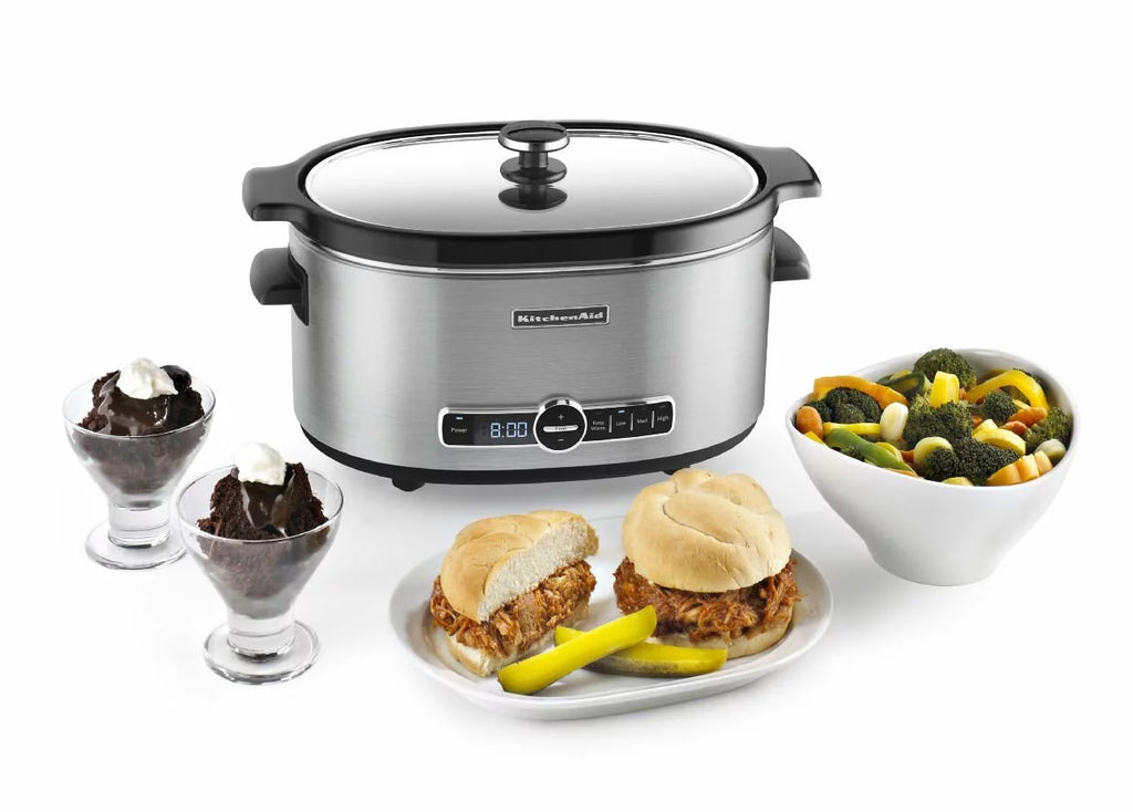 6-Quart Slow Cooker with Glass Lid, Stainless Steel E653