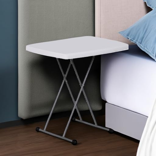 Portable 4 Foot Plastic Folding Table, Indoor Outdoor Heavy Duty, White Y15191