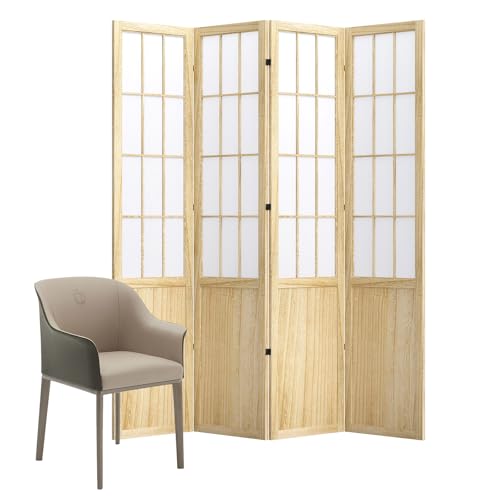 Japanese Shoji Style Folding Room Divider, 4 Panels, Black G5567