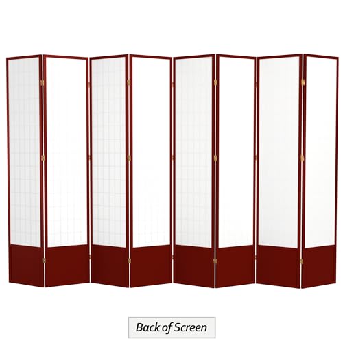 7 ft. Tall Window Pane Shoji Screen Room Divider, 3 Panels, White S15216