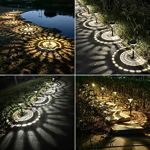 Solar Pathway Lights 8 Pack, Warm White + Cool White LED Outdoor IP67 Waterproof M7352