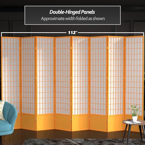 7 ft. Tall Window Pane Shoji Screen Room Divider, 3 Panels, White S15216