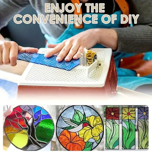 Glass Grinder for Stained Glass, Mini Portable Tool with 5/8" Grinder Bits S6817