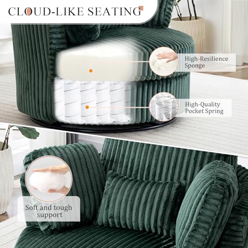Round Swivel Barrel Chair with Ottoman for Living Room Bedroom G375183