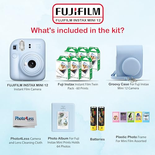 Instax Mini 12 Instant Camera Bundle with 60 Sheets Film and Accessories D684321