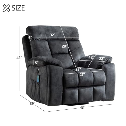 Large Power Lift Recliner Chair with Massage and Heat for Elderly Big and Tall People W6159