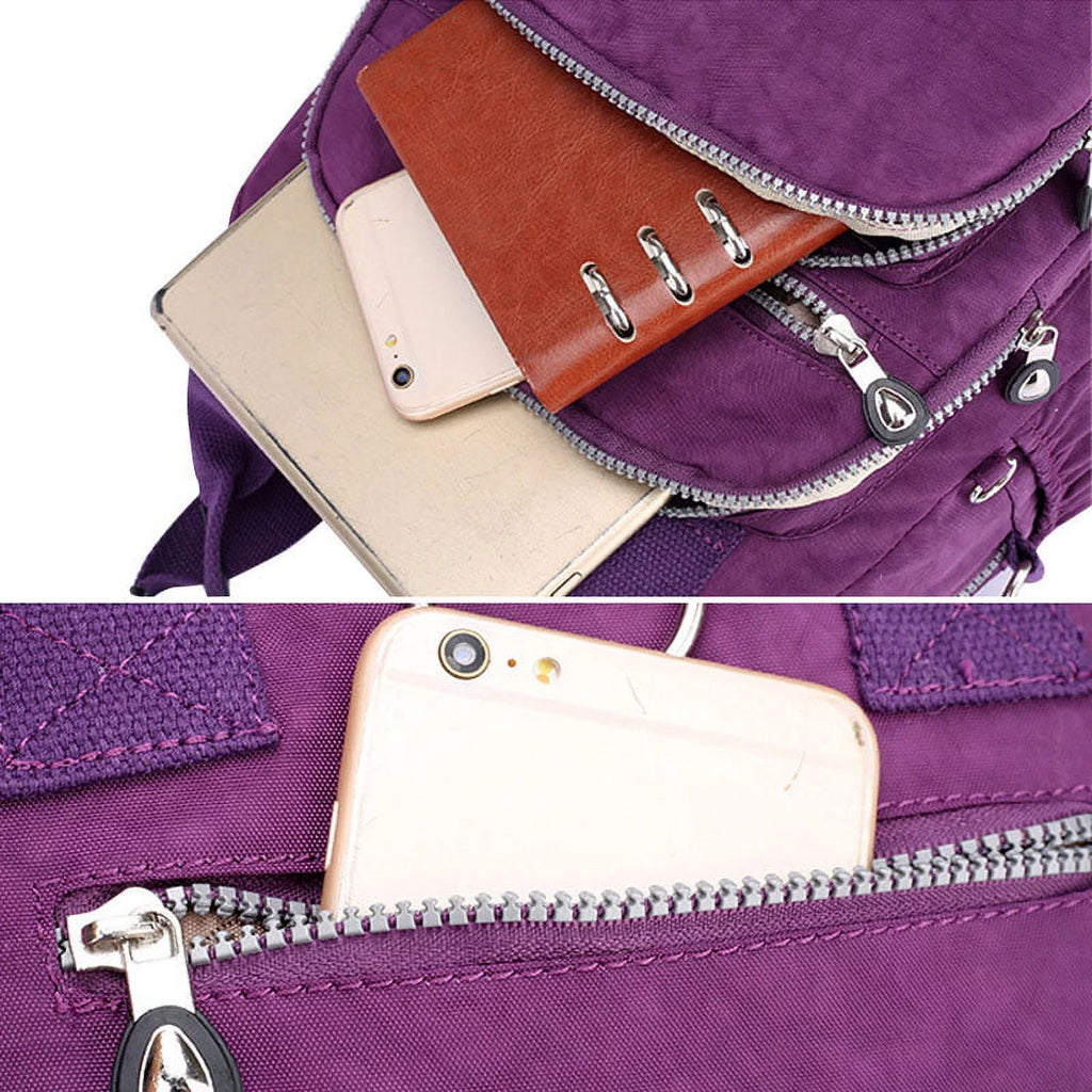 Women's Lightweight Nylon Tote with Multi-Pockets U657627