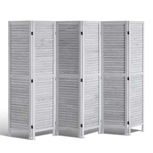 4 Panel Folding Wood Room Divider, 66.9 Inch Tall Privacy Screen I263