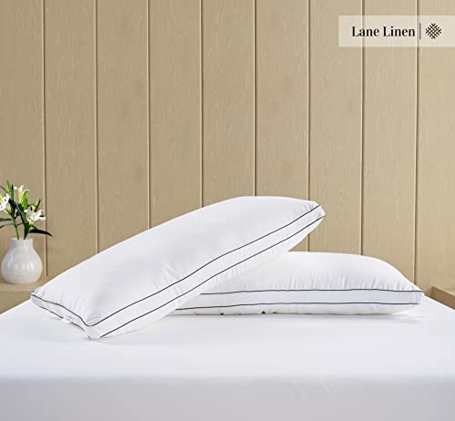 Bed Pillows King Size Set of 2 - Soft Gusseted Pillow for Sleepers Z7784