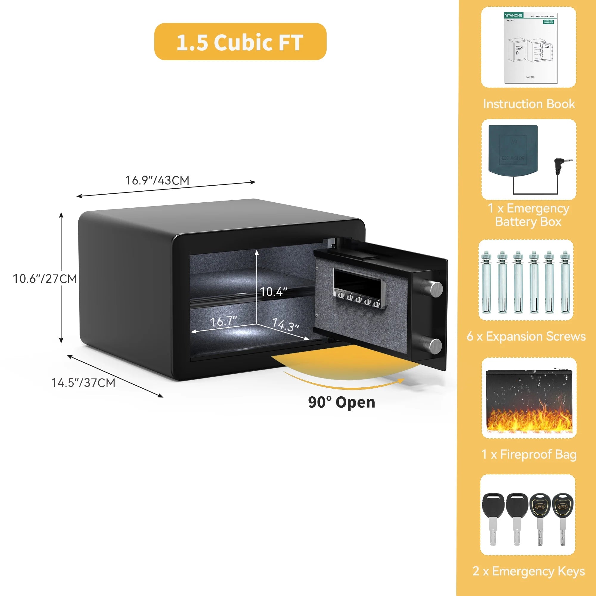 Security Safe Box with Digital Keypad for Documents and Valuables S4398