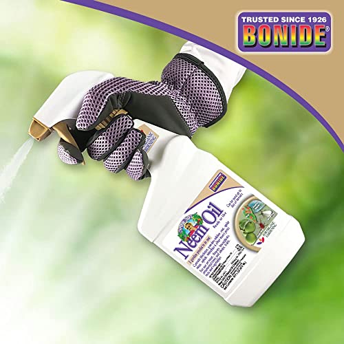 Neem Oil Spray, 32 oz, Multi-Purpose Fungicide and Insecticide for Organic Gardening U318