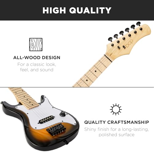 30in Kids Electric Guitar Beginner Starter Kit with Amplifier, Strap, Gig Bag, Picks J4176
