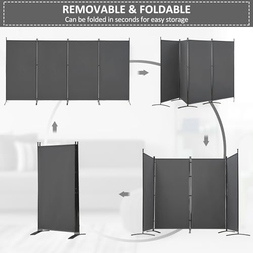 3 Panel Room Divider Folding Partition Privacy Screens, Freestanding Fabric Panel, 102" W x 71" H S7520