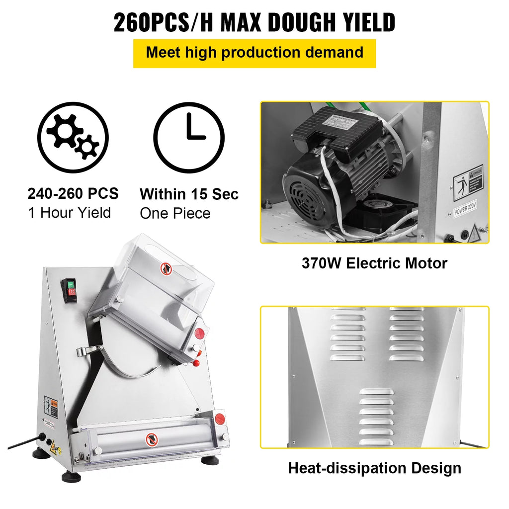 Electric Dough Sheeter Pizza Roller Stainless Steel 12'' O699