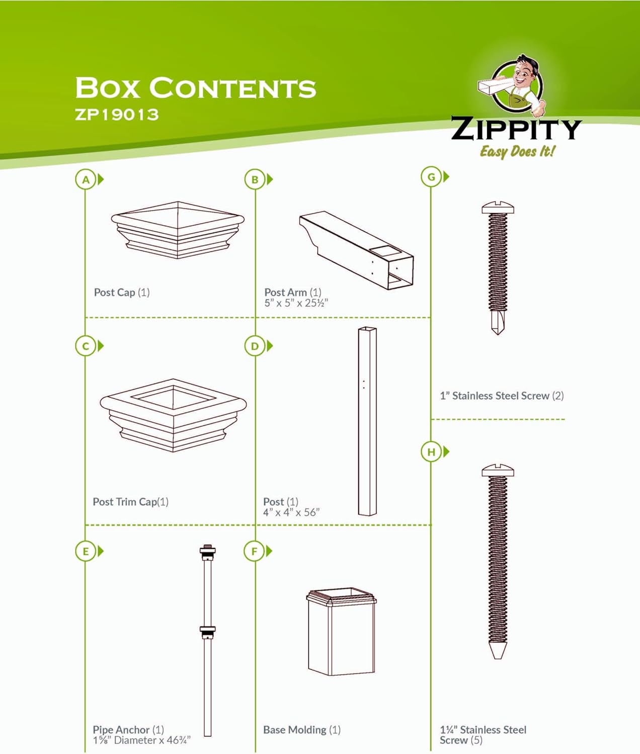 Classica Mailbox Post, White Z8644