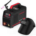 YESWELDER 205Amp Stick Welder with Lift TIG Torch, [Large LED Display] 110V/220V Dual Voltage Portable Welding Machine & Lightweight, Durable Flip Front Welding Hood Helmet