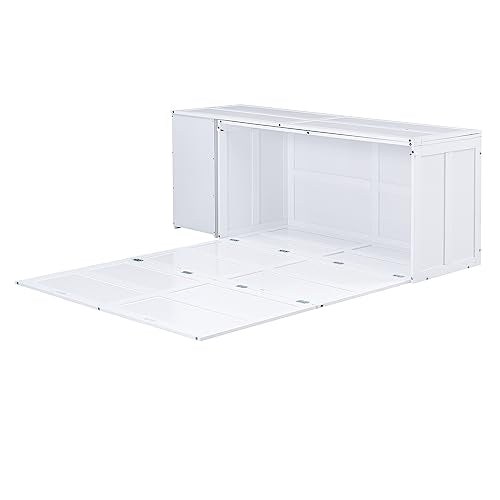 Queen Size Murphy Bed with Cabinet and LED Lights M1232