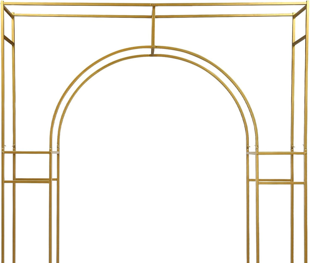Gold Metal Double Arch Wedding Backdrop Stand F225009
