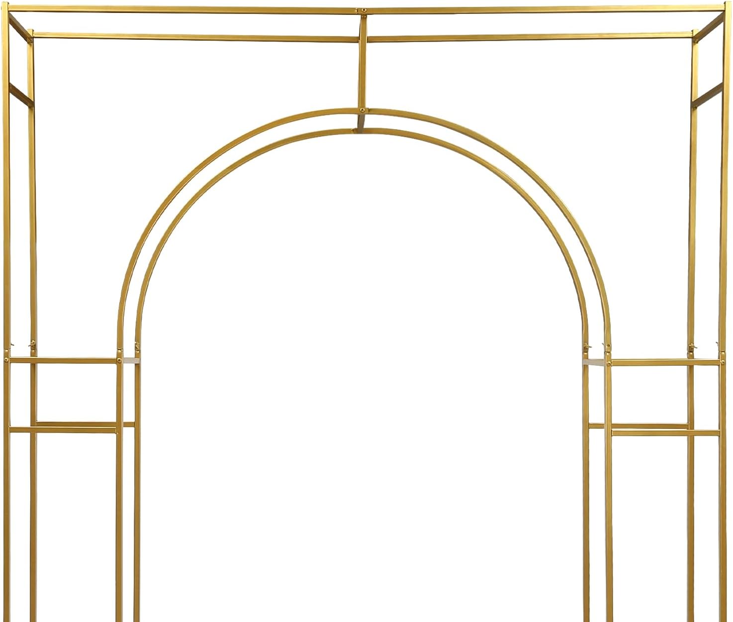 Gold Metal Double Arch Wedding Backdrop Stand F225009