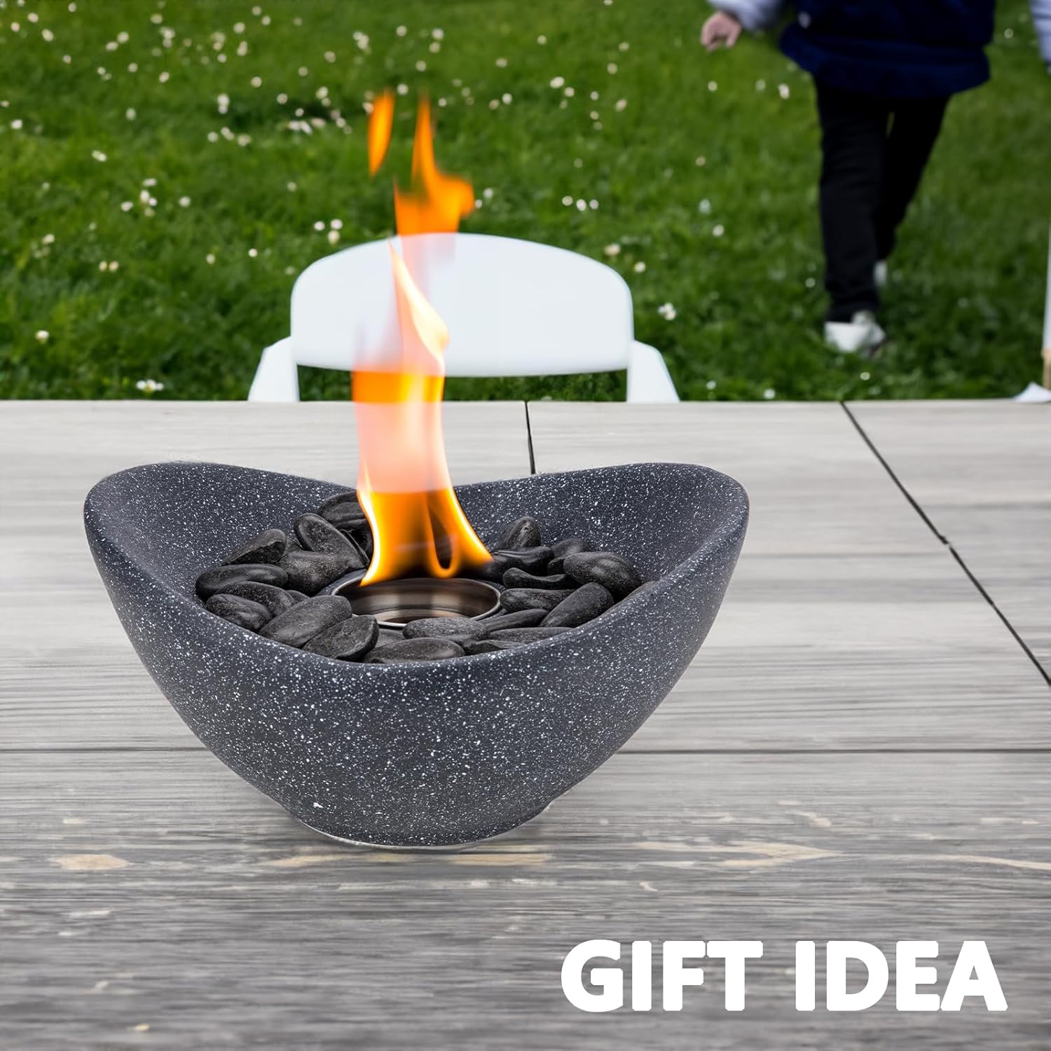 Tabletop Fire Pit Bowl, Multi-Fuel Portable Fireplace for Indoor and Outdoor Use, 11 Inch P9670