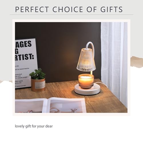 Candle Warmer Lamp with Timer and Dimmer, 2 Bulbs, White M708