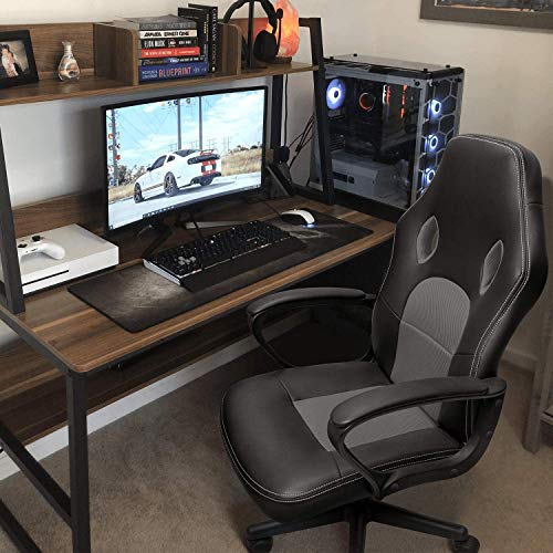 High Back Ergonomic Leather Gaming Chair, Adjustable, Blue S74277