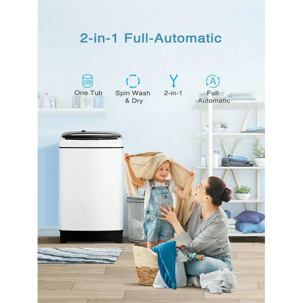 Portable Washing Machine, Compact Washer with Drain Pump, 11lbs Capacity U437529