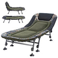 XL Folding Camping Cot with Mattress for Adults, Oversized Camping Bed with Carry Bag, 180° Adjustable Recliner, Portable Outdoor Lounger for Camping, Hiking, Outdoor, Green