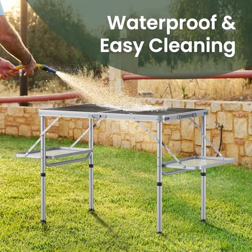 Folding Camping Table Small 2ft, Portable with Extra Space, Aluminum V581