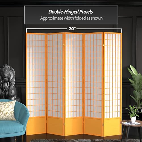 7 ft. Tall Window Pane Shoji Screen Room Divider, 3 Panels, White S15216
