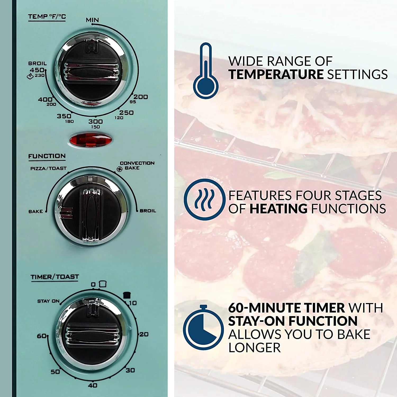 Retro 12-Slice Convection Toaster Oven, Aqua W58145