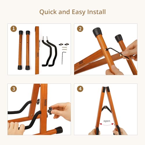 Wood Guitar Stand Foldable for Acoustic Electric Bass V5101